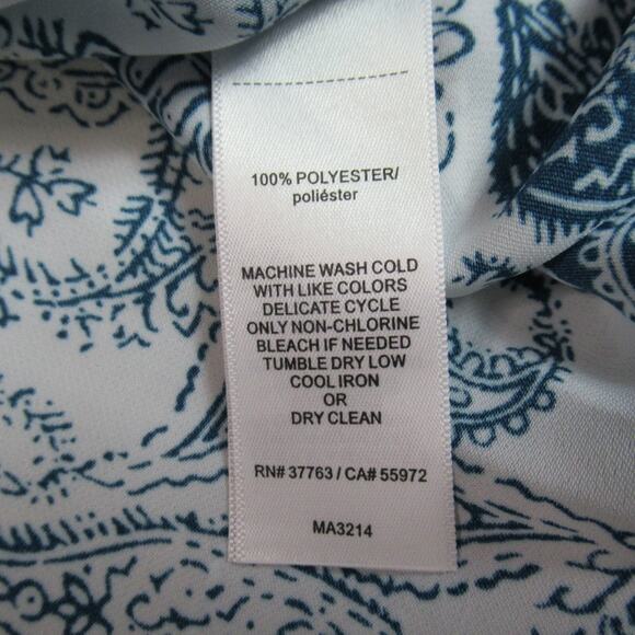 Laundry Shelli Segal Top Womens Large Blue Paisley Sleeveless Vacation Coastal - Picture 6 of 7